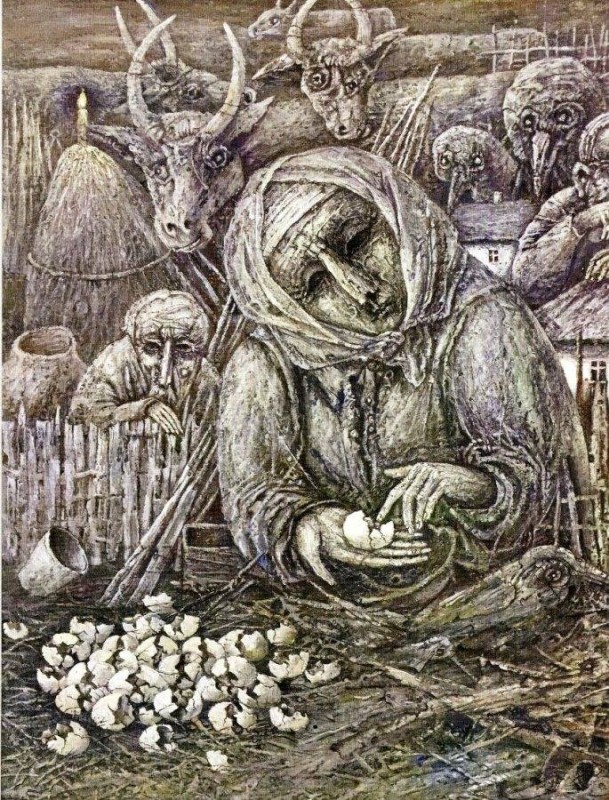 /2019/marchuk_kartina_2.jpg Іван Марчук «Опустіле гніздо». 1980, картон, темпера.