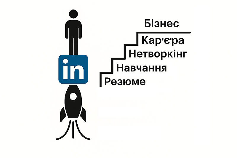 LinkedIn для роботи та бізнесу - інфографіка