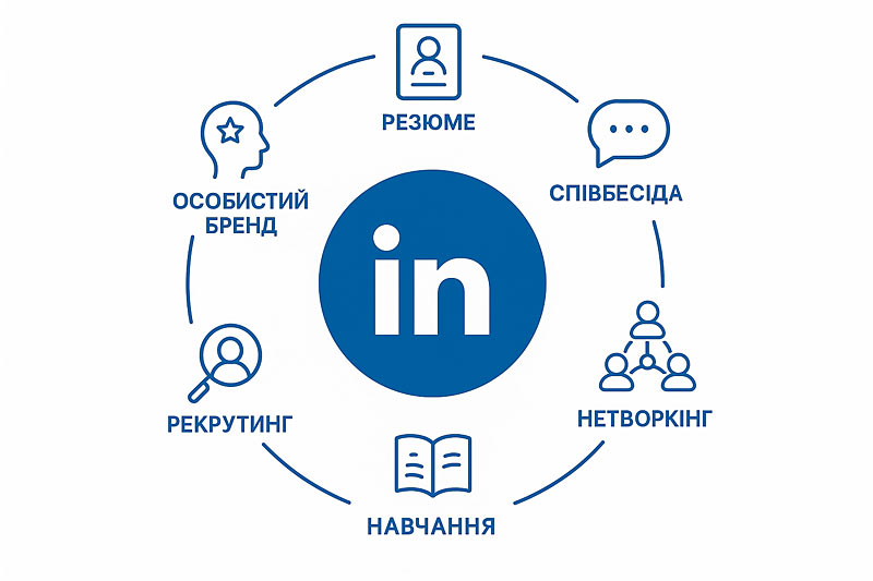 LinkedIn для роботи та бізнесу - інфографіка