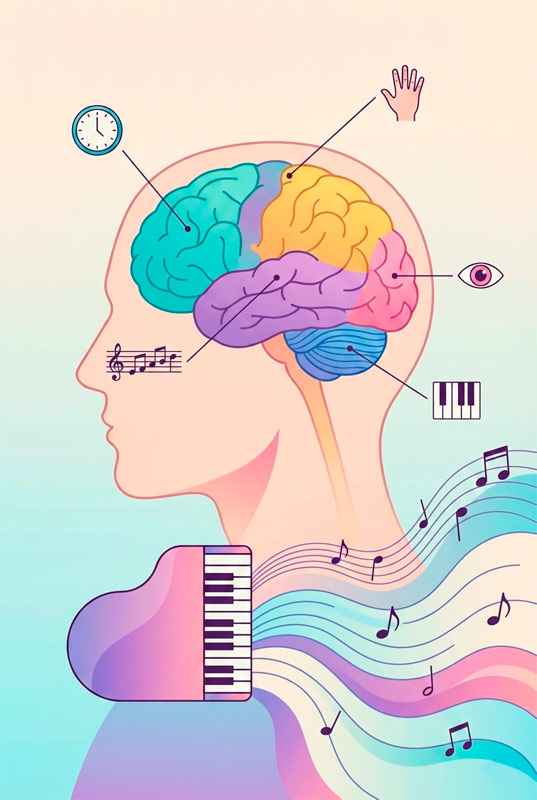 Гра на піаніно як фітнес для мозку – інфографіка