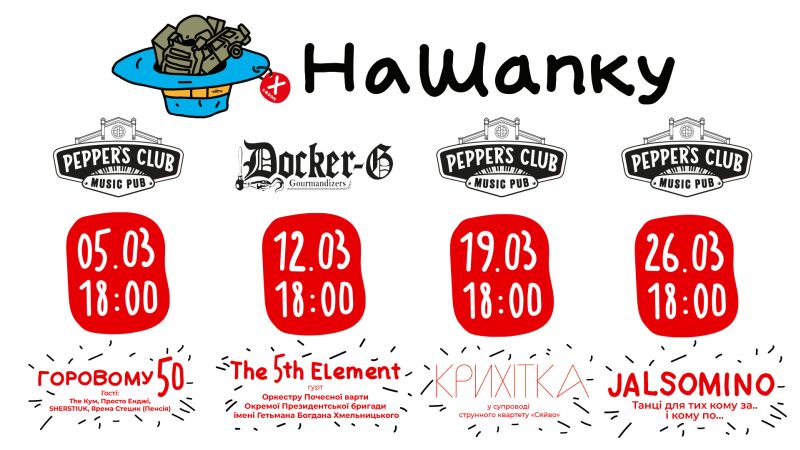 «НаШапку» у березні: розклад концертів на підтримку поранених захисників