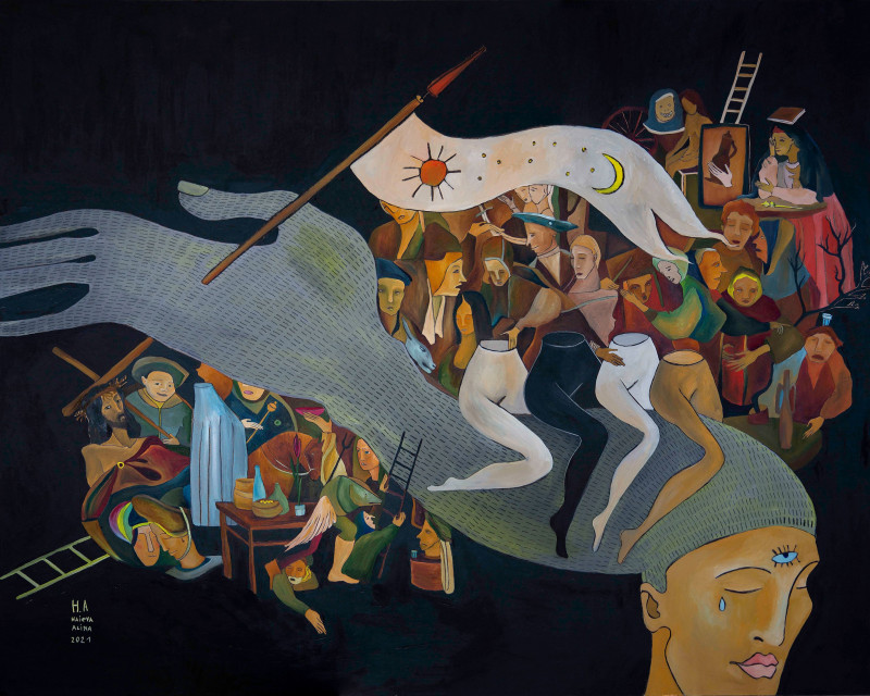 Аліна Гаєва – Хрестова хода 80х100см двп,олія Аліна Гаєва – Хрестова хода 80х100см двп,олія